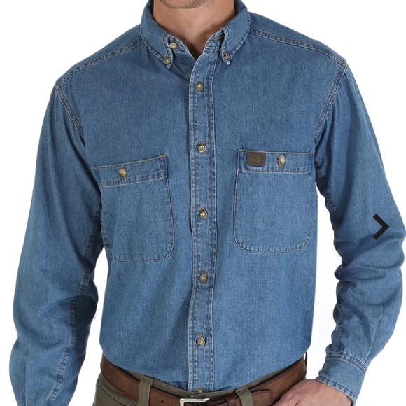 Wrangler Shirts Mens Xl Wrangler Riggs Workwear Denim Shirt Nwt